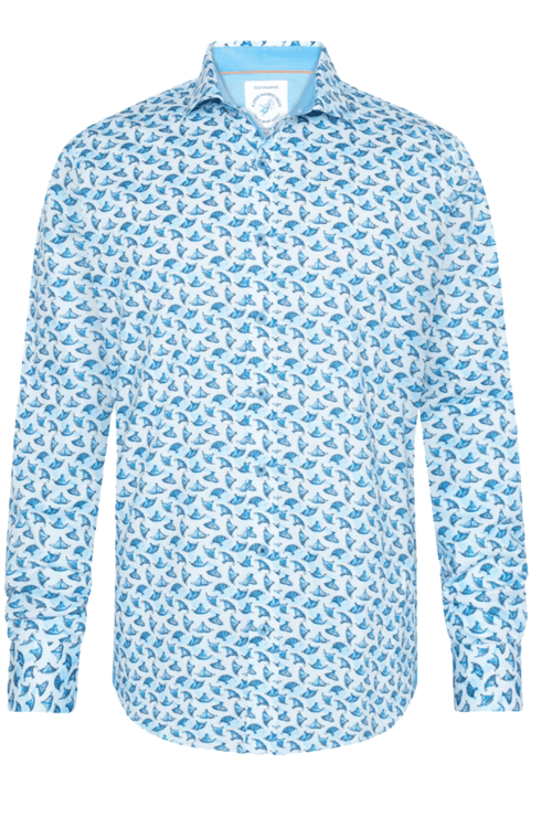 A Fish Named Fred Men’s Shirt Tajine Light Blue 31.001