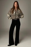 Shop the Maison Hotel Azar Blouse in Antique Bone at Dotique. A printed cotton blouse with contrast detailing, button front and an easy relaxed shape.