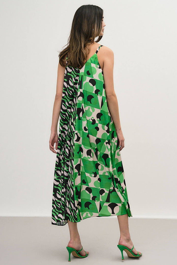 Access Xalki 33-3360-1060 Green Print Dress - Dotique Chesterfeild