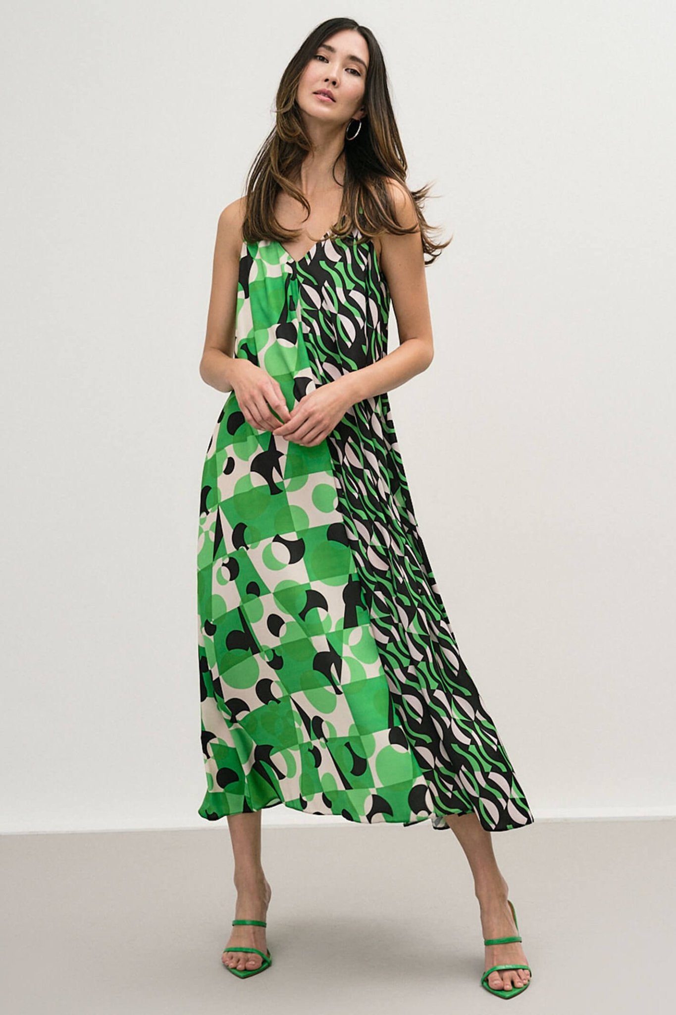 Access Xalki 33-3360-1060 Green Print Dress - Dotique Chesterfeild