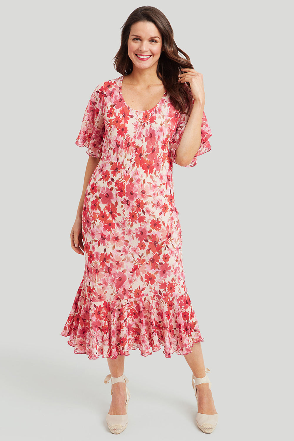 Adini 415172JP530 Stephie Pink Mix Jasmine Print Dress - Dotique