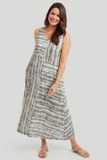 Adini 425191OV539 Alesha Dress Ombre Stripe Taupe White - Dotique - Adini