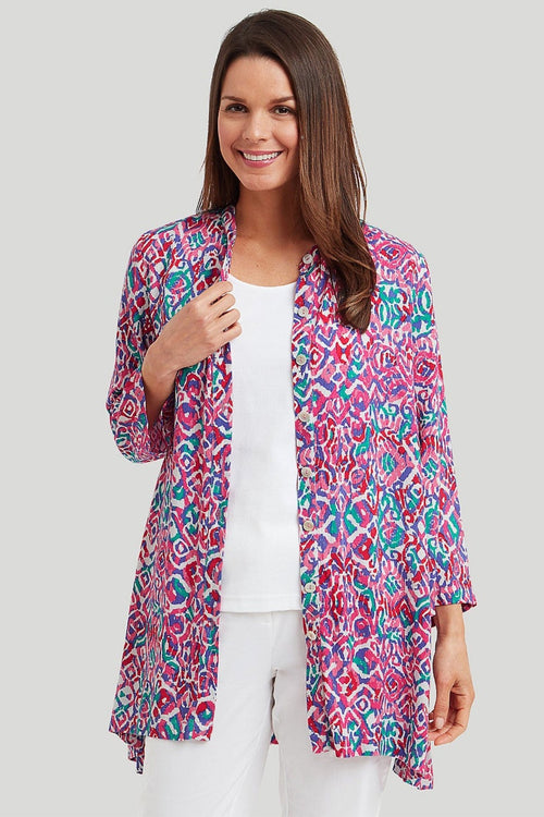 Adini 43642RV049 Panama Shirt Pink Cusco Print - Dotique