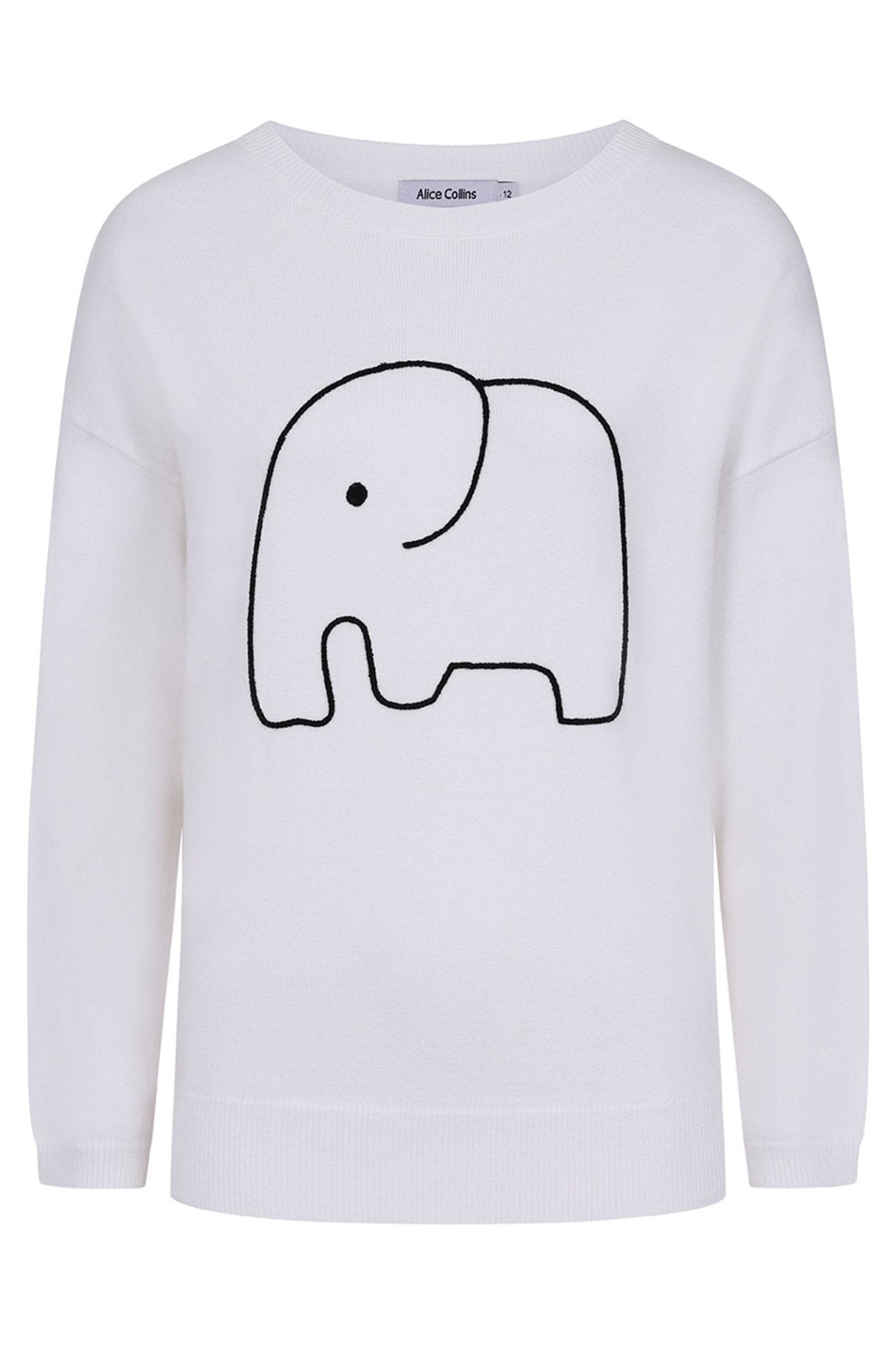 Alice Collins 033A254 Wild Oat Beige Elephant Jumper - Dotique - Alice Collins