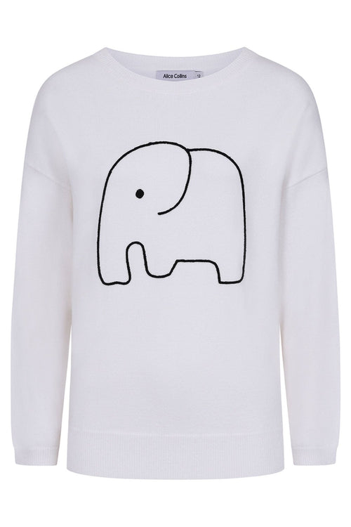 Alice Collins 033A254 Wild Oat Beige Elephant Jumper - Dotique - Alice Collins