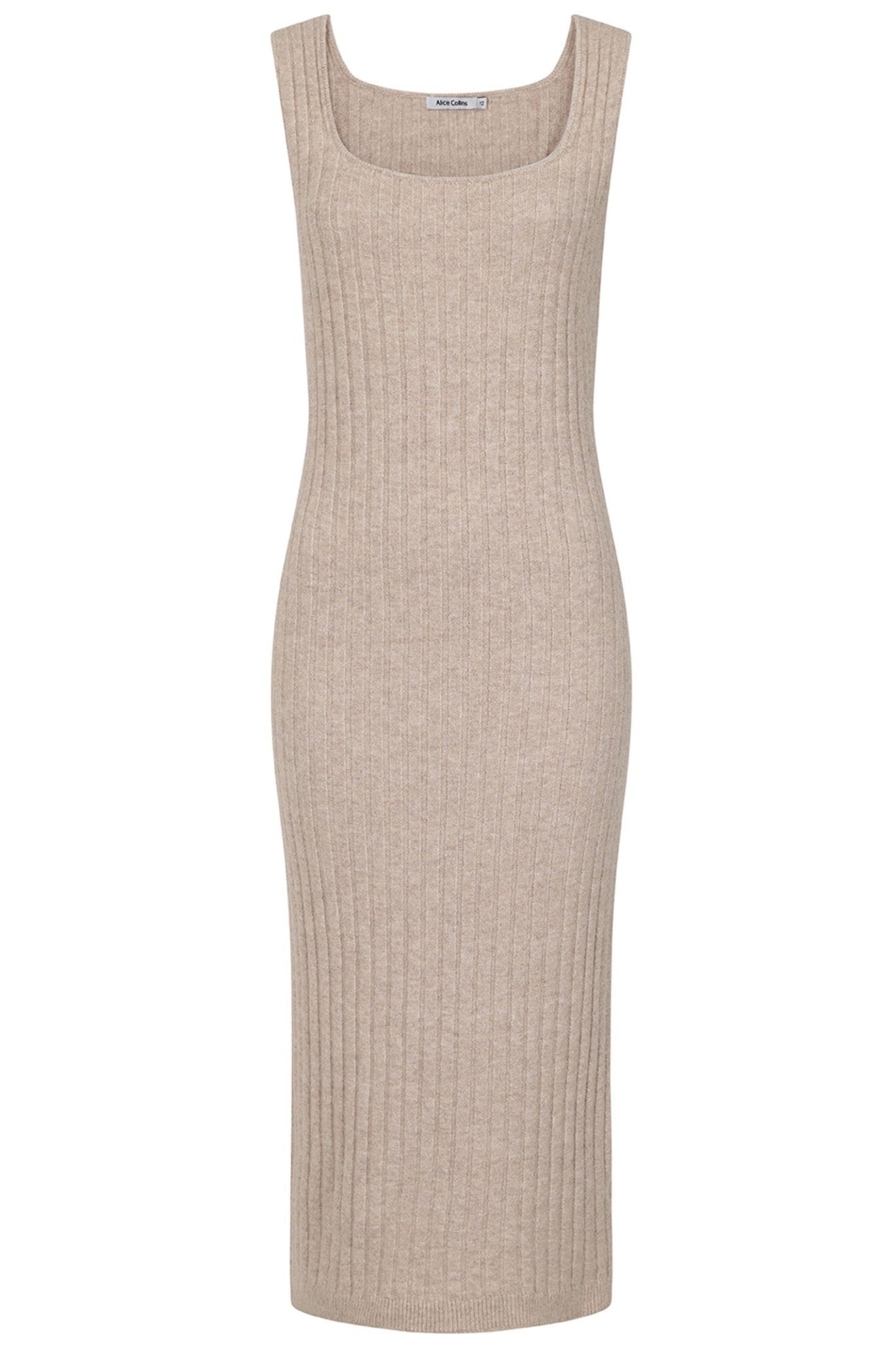 Alice Collins 033A266 B Dove Grey Knitted Dress - Dotique - Alice Collins