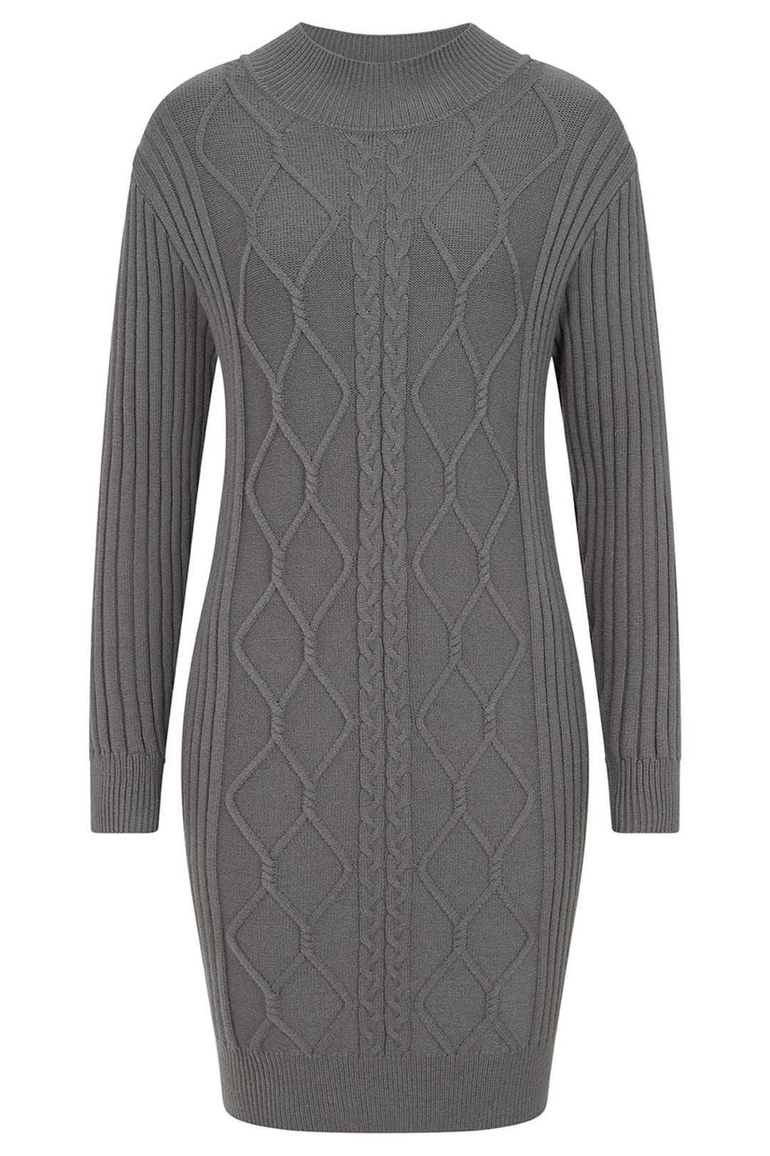 Alice Collins 033A292 Charcoal Grey Shila Cable Longline Tunic - Dotique - Alice Collins