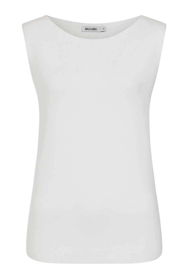 Alice Collins 034S124 Vida Sleeveless Top White - Dotique