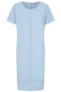 Alice Collins 036S304 Jenna Dress Sky in soft sky blue with short sleeves and central seam detailing by Alice Collins, shop Alice Collins at Dotique.