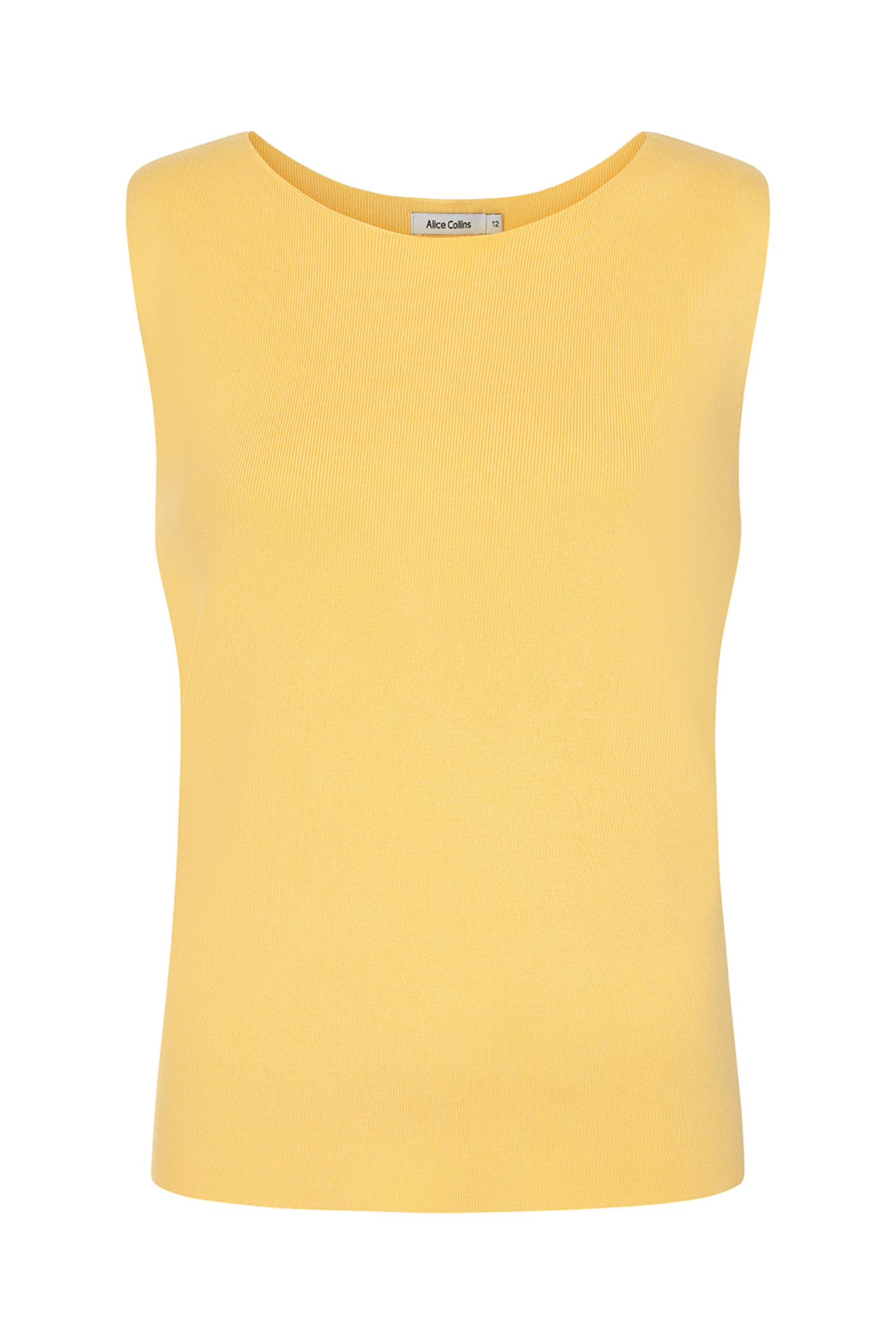 Alice Collins 036S542 Vida Sleeveless Knit Pullover – Butter by Alice Collins available to shop at Dotique in soft yellow knitwear.
