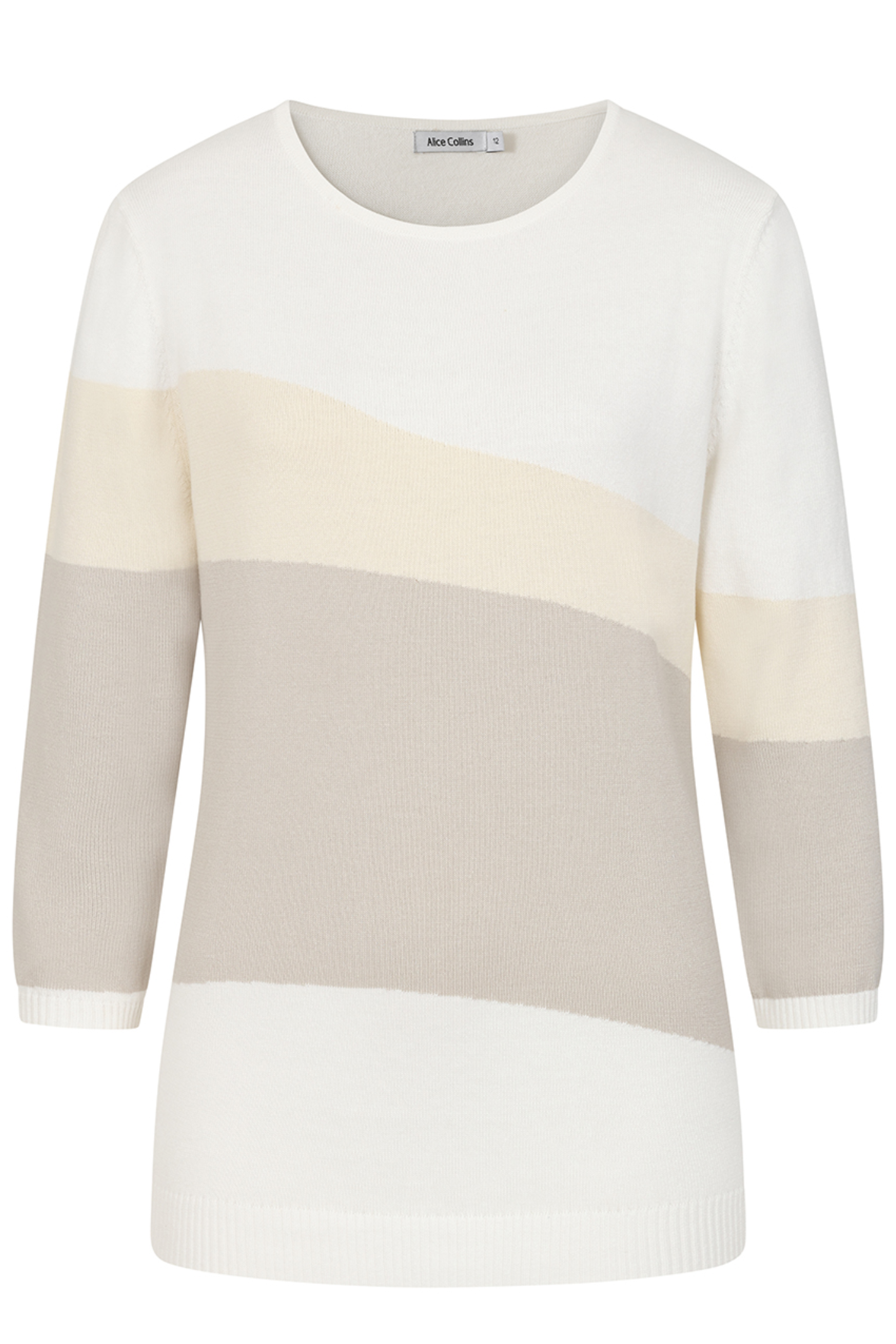 Alice Collins 036S628 Astrid Pullover White/Pebble/Wild Oat by Alice Collins, shop Alice Collins at Dotique online