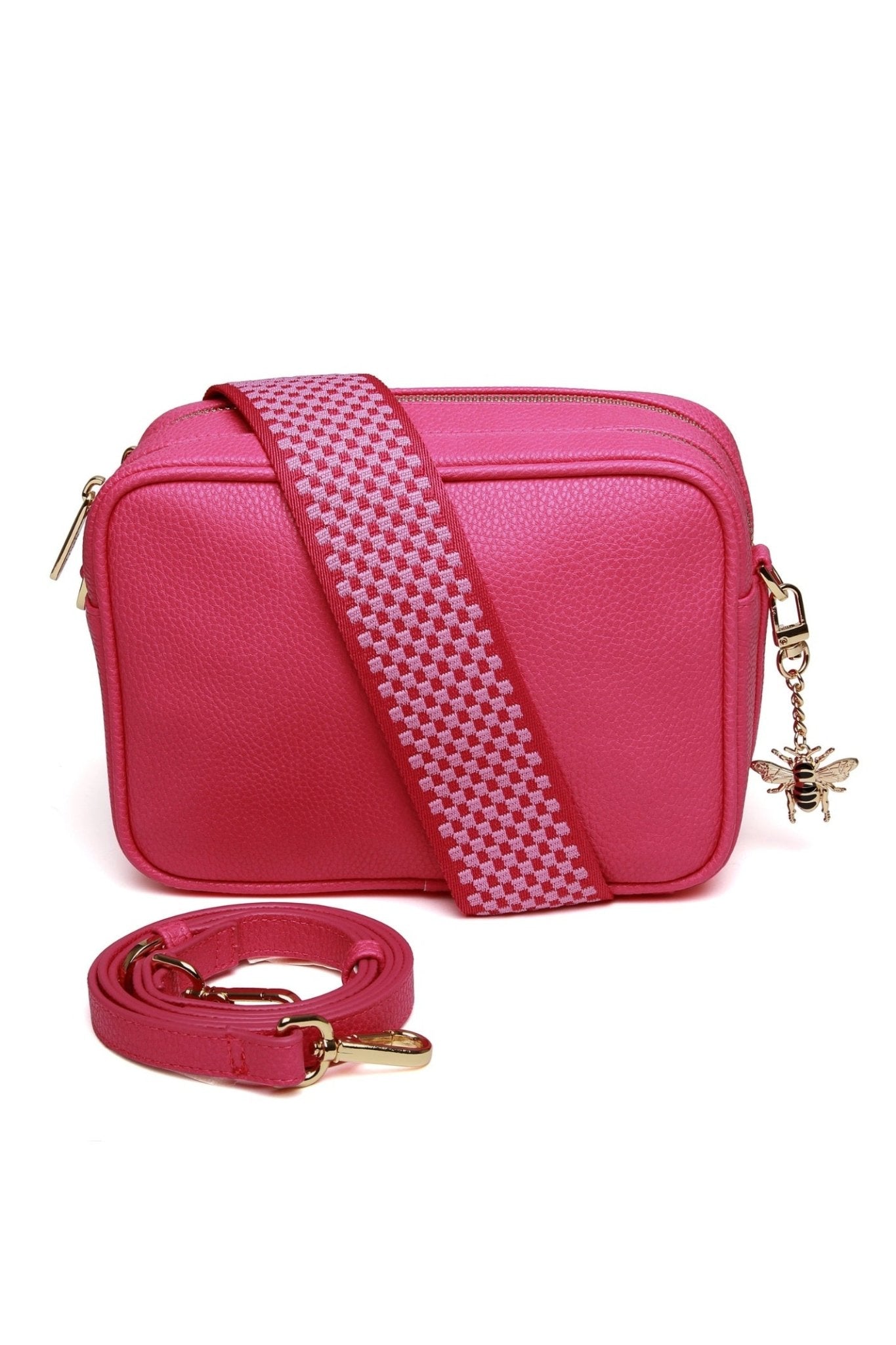 Alice Wheeler AW5825 Hot Pink - Soho Double Zipped Cross Body Bag - Dotique - Alice Wheeler