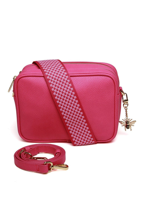 Alice Wheeler AW5825 Hot Pink - Soho Double Zipped Cross Body Bag - Dotique - Alice Wheeler