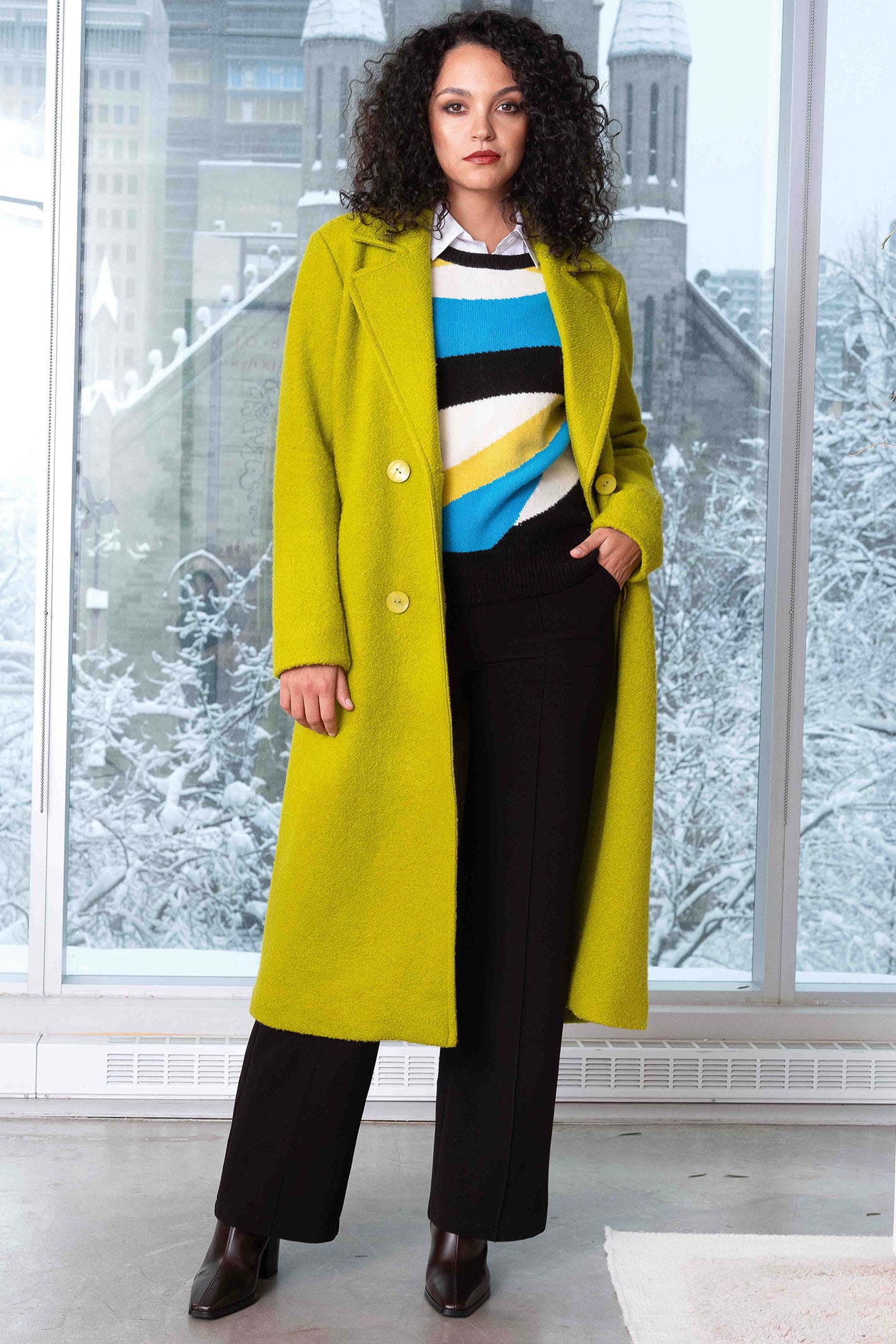 Lime green duster coat hotsell