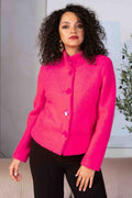 Alison Sheri A44135 Jacket Button Front Fuchsia Pink - Dotique