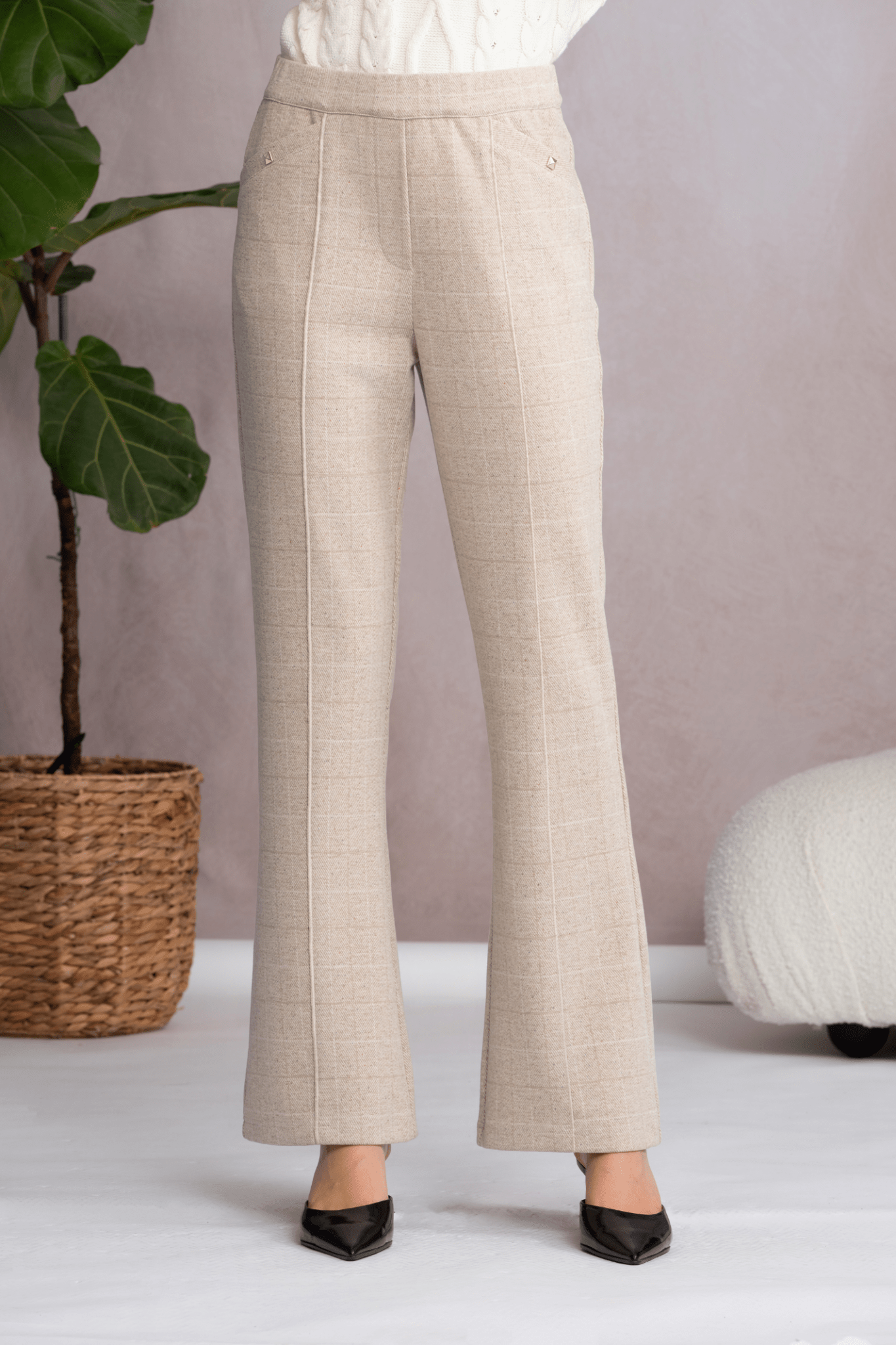 Alison Sheri A4006 Camel Knit Trousers