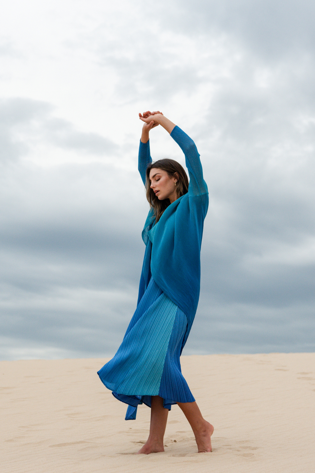 Alquema AC2404 & AD1072L Aqua Royal Estrella Dress and Collare Coat
