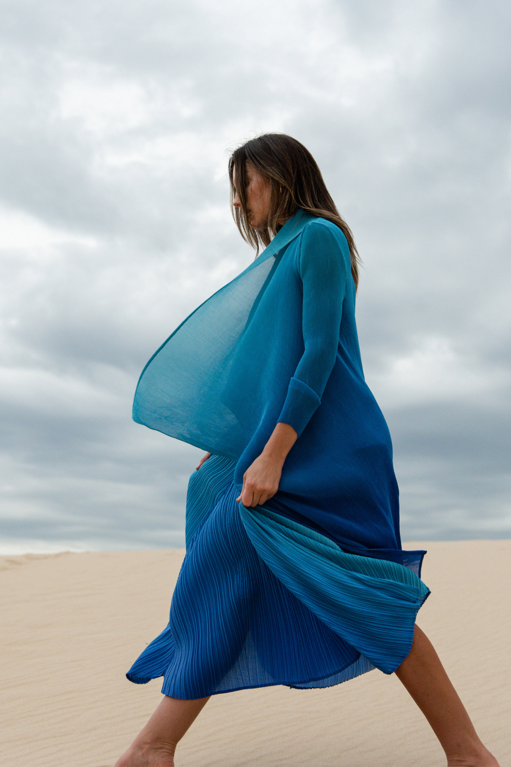 Alquema AC2404 & AD1072L Aqua Royal Estrella Dress and Collare Coat