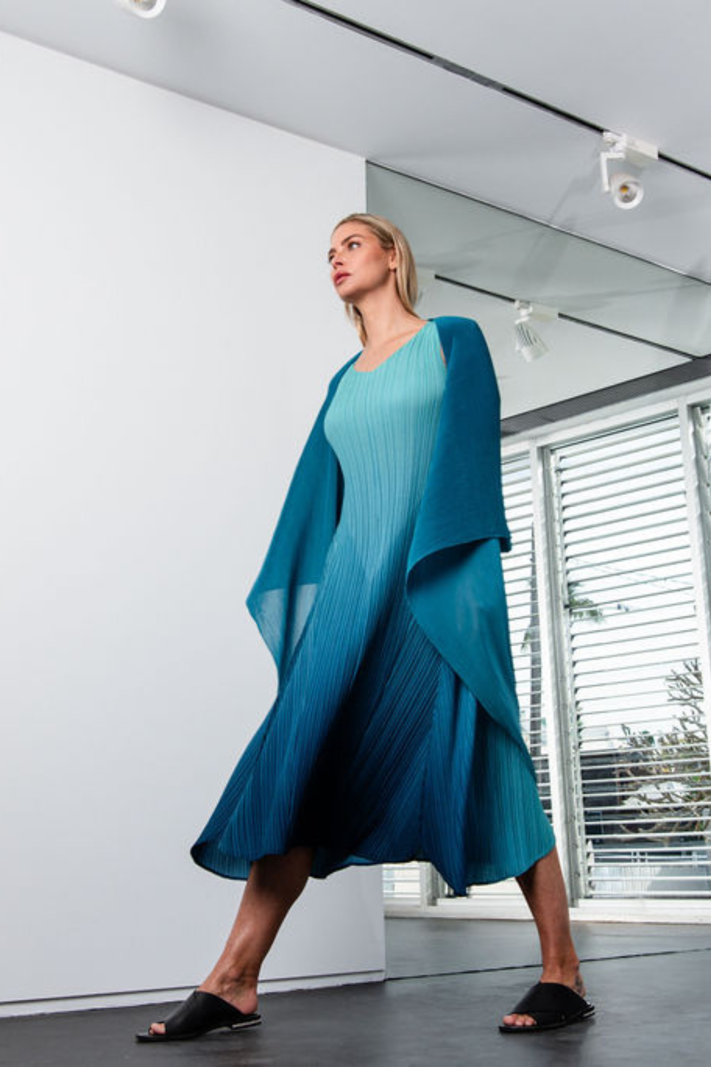 Alquema AC2404 & AD1072L Atlantis Blue Estrella Dress and Collare Coat