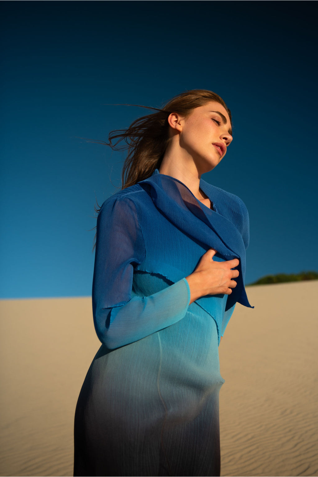 Alquema AC2404 & AD1072L Tanzanite to Black  Estrella Dress and Collare Coat