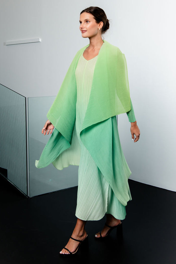 Alquema AC2404 & AD1072L Acid Lime Estrella Dress and Collare Coat - Dotique