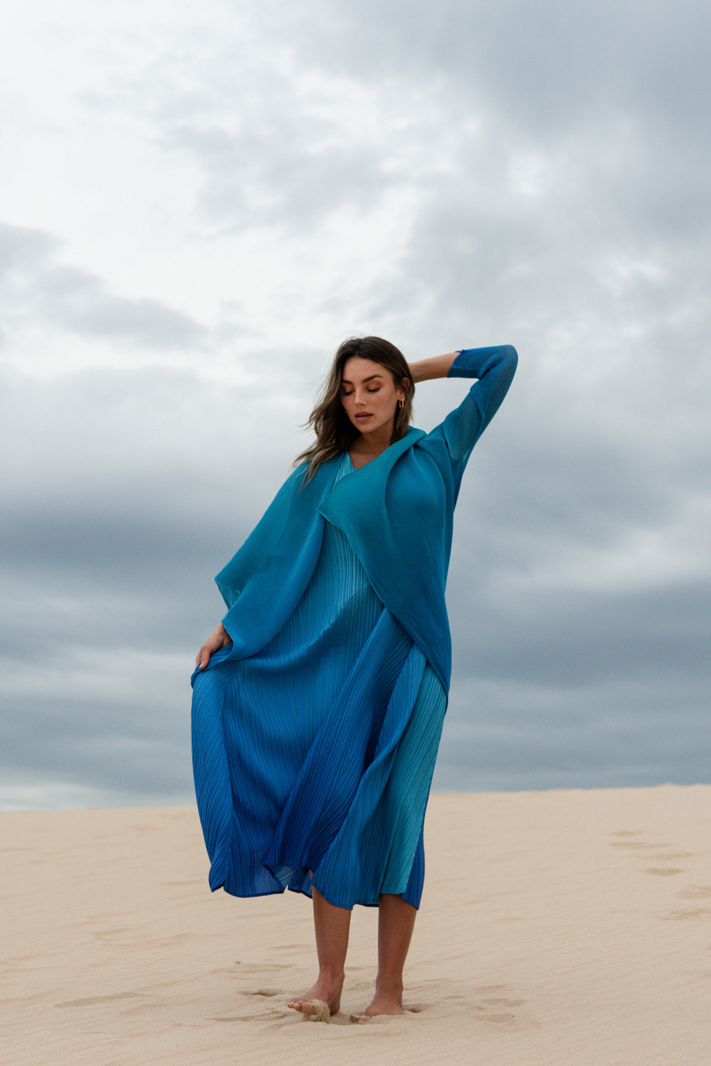Alquema AC2404 & AD1072L Aqua Royal Estrella Dress and Collare Coat