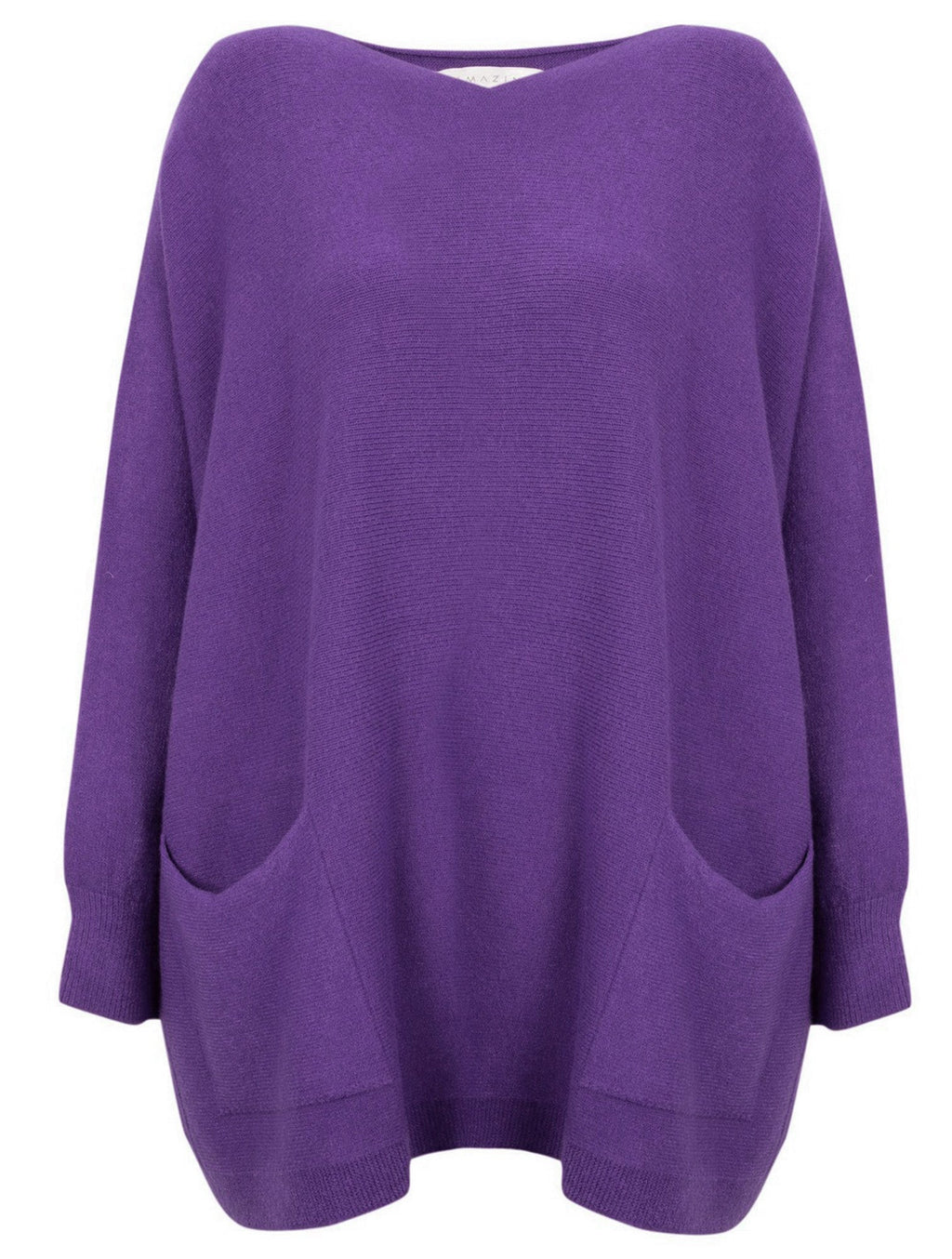 Purple oversized jumper with two pockets, Amazing Woman Caryf X 2 Pocket Oversize Round Neck Jumper shop Amazing Woman at Dotique