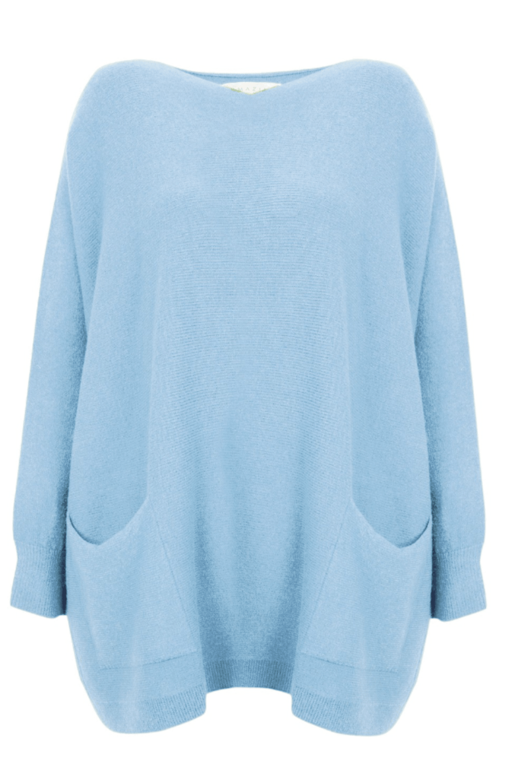 Amazing Woman Caryf X 2 Pocket Oversize Round Neck Jumper by Amazing Woman in soft blue, shop Amazing Woman at Dotique