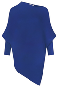 Amazing Woman Emilie Asymetric Jumper - Various Colours in blue by Amazing Woman available to shop at Dotique