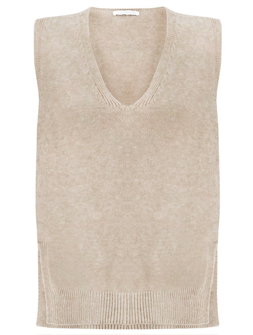 Amazing Woman Pixie V Neck Knitted Tank Jumper (Various Colours) by Amazing Woman, shop Amazing Woman at Dotique.