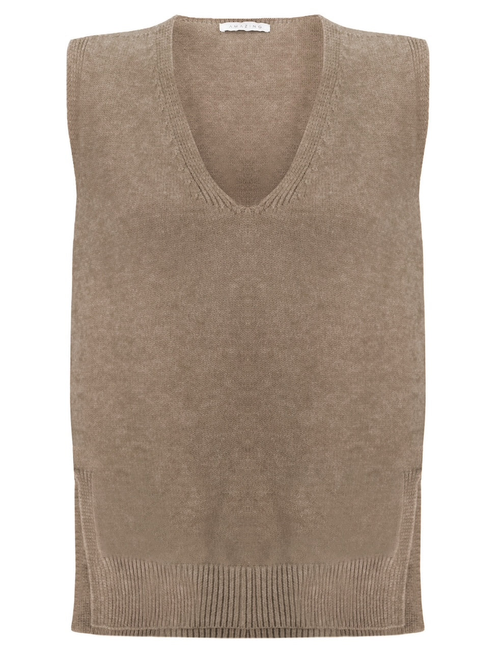 Amazing Woman Pixie V Neck Knitted Tank Jumper (Various Colours) by Amazing Woman Shop at Dotique