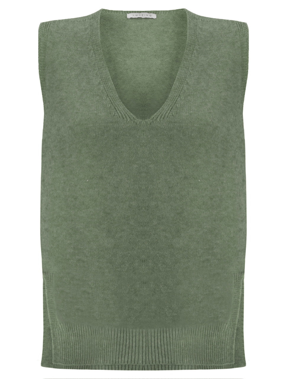 Amazing Woman Pixie V Neck Knitted Tank Jumper (Various Colours) by Amazing Woman, shop at Dotique.