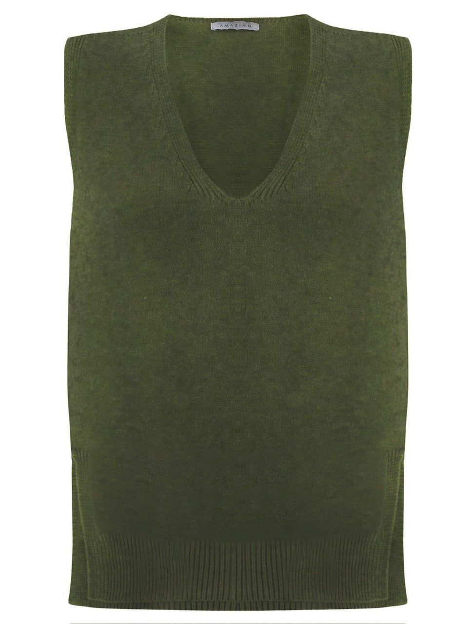 Amazing Woman Pixie V Neck Knitted Tank Jumper (Various Colours) by Amazing Woman, shop Amazing Woman at Dotique.