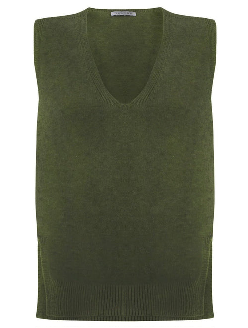 Amazing Woman Pixie V Neck Knitted Tank Jumper (Various Colours) by Amazing Woman, shop Amazing Woman at Dotique.