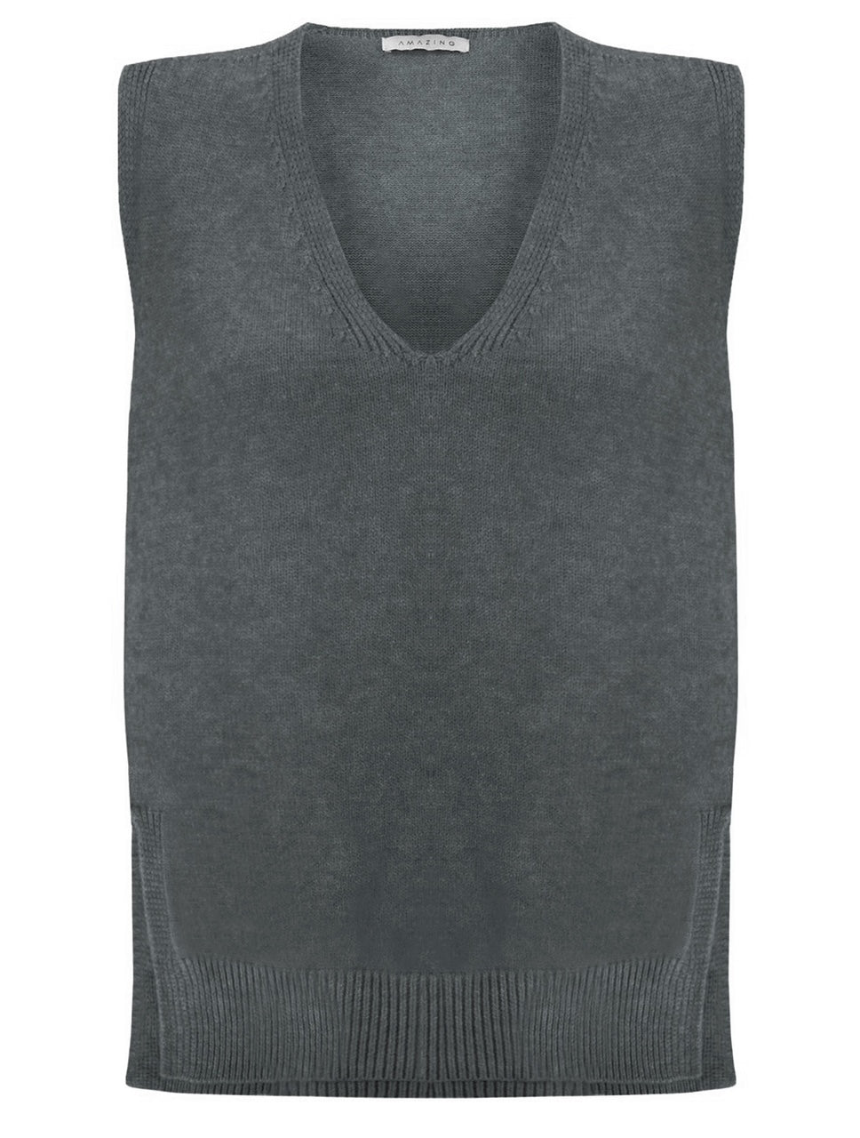 Amazing Woman Pixie V Neck Knitted Tank Jumper (Various Colours) by Amazing Woman, shop Amazing Woman at Dotique.