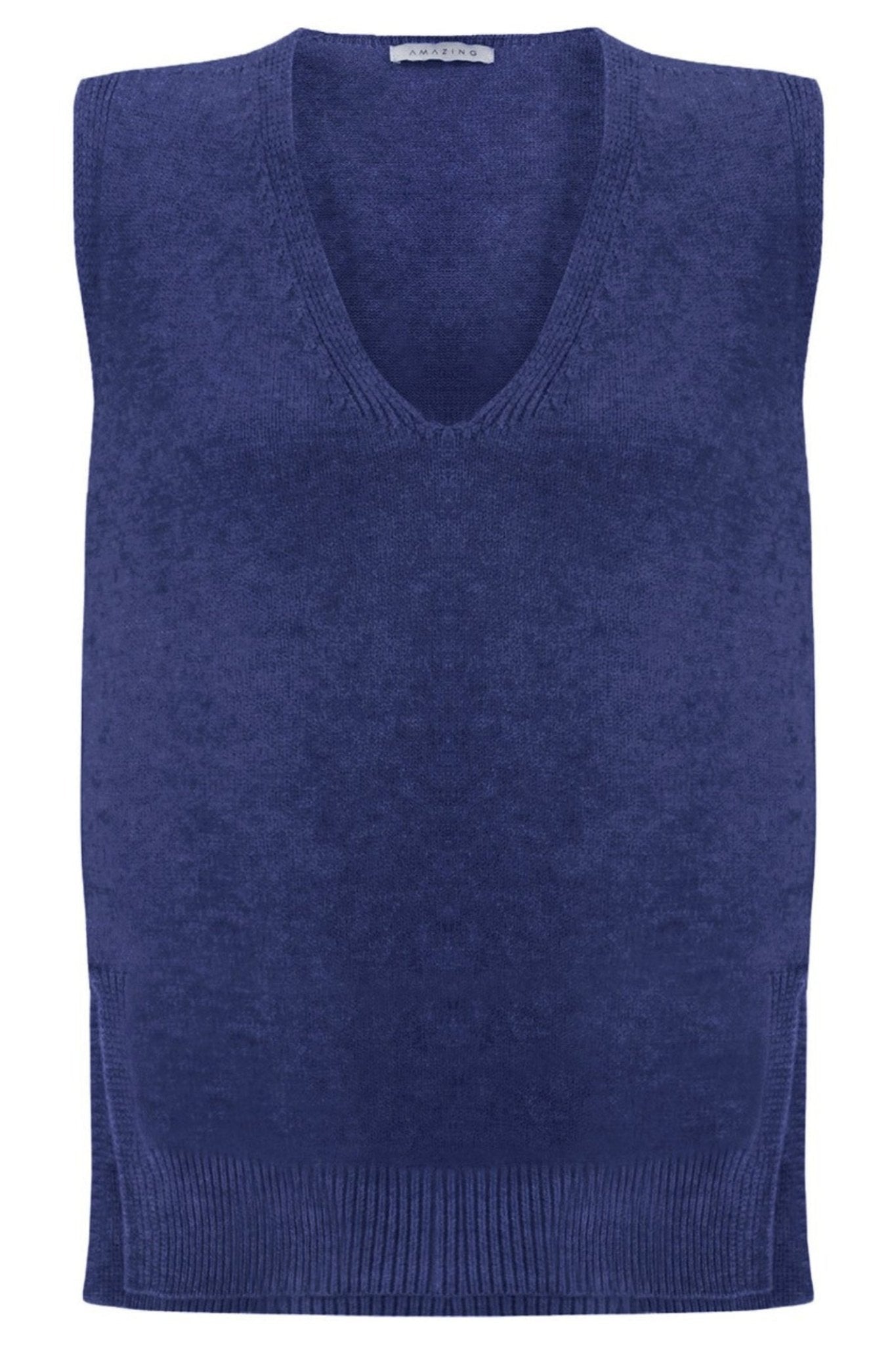 Amazing Woman Pixie V Neck Knitted Tank Jumper (Various Colours) by Amazing Woman, shop Amazing Woman at Dotique.