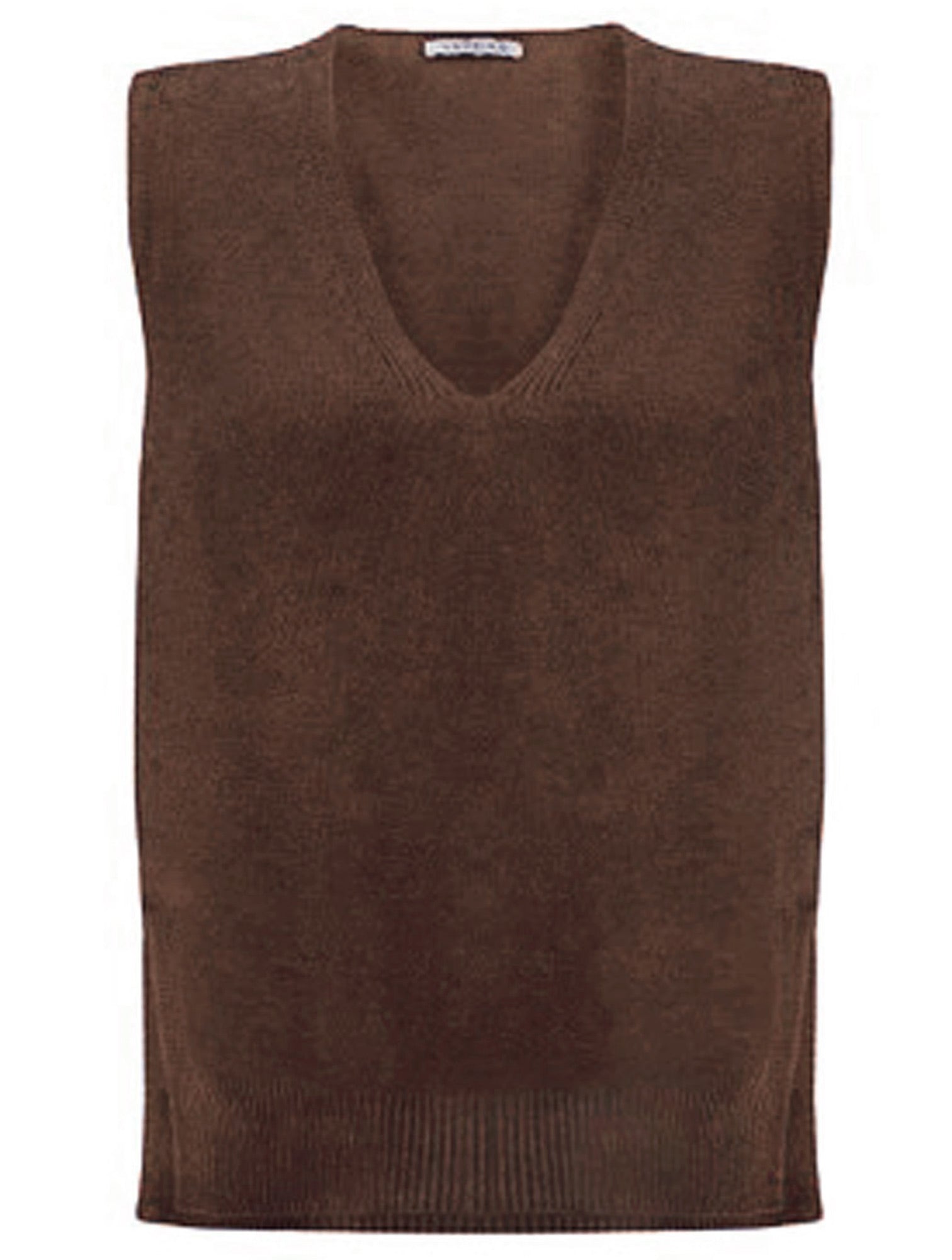 Amazing Woman Pixie V Neck Knitted Tank Jumper (Various Colours) in brown by Amazing Woman Shop at Dotique