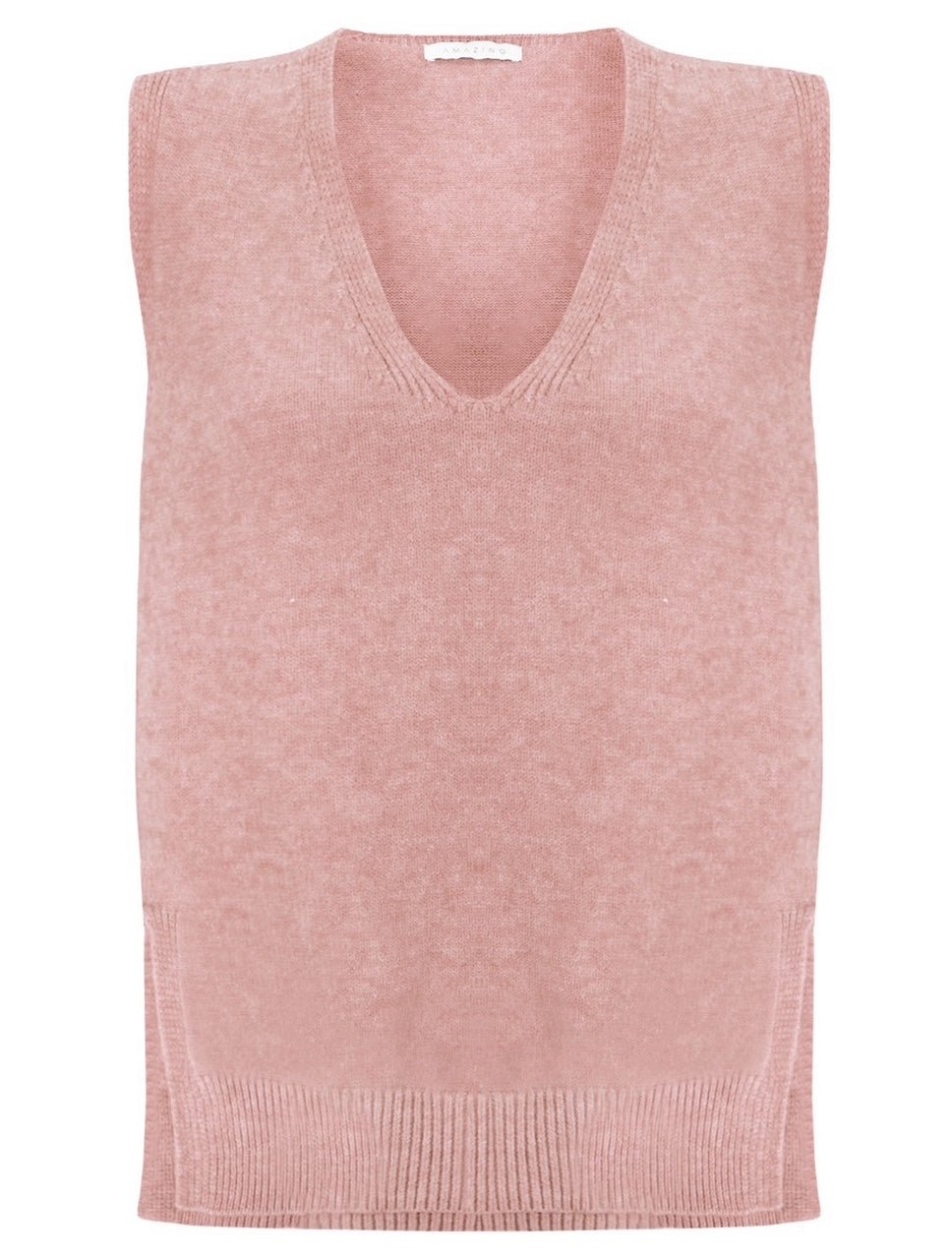 Amazing Woman Pixie V Neck Knitted Tank Jumper (Various Colours) by Amazing Woman, shop Amazing Woman at Dotique.