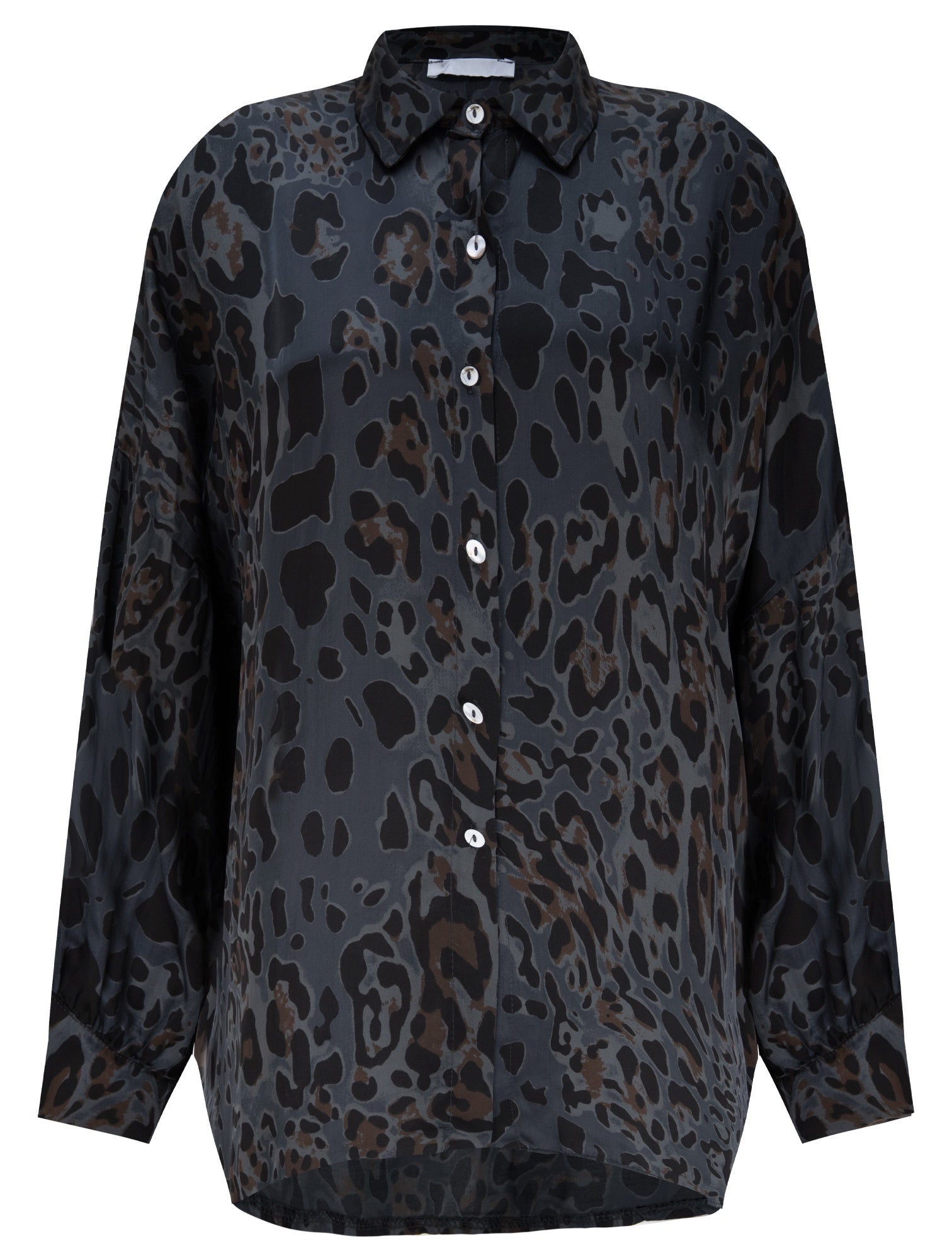 Amazing Woman Sala Charcoal Grey Leopard Shirt - Dotique - Amazing Woman