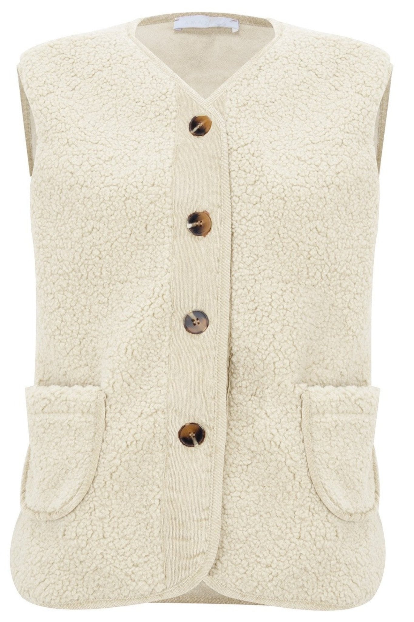 Amazing Woman Teddy Warm Borg Gilet - Cream - Dotique - Amazing Woman