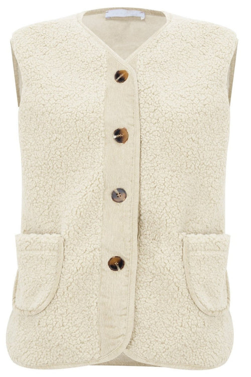 Amazing Woman Teddy Warm Borg Gilet - Cream - Dotique - Amazing Woman