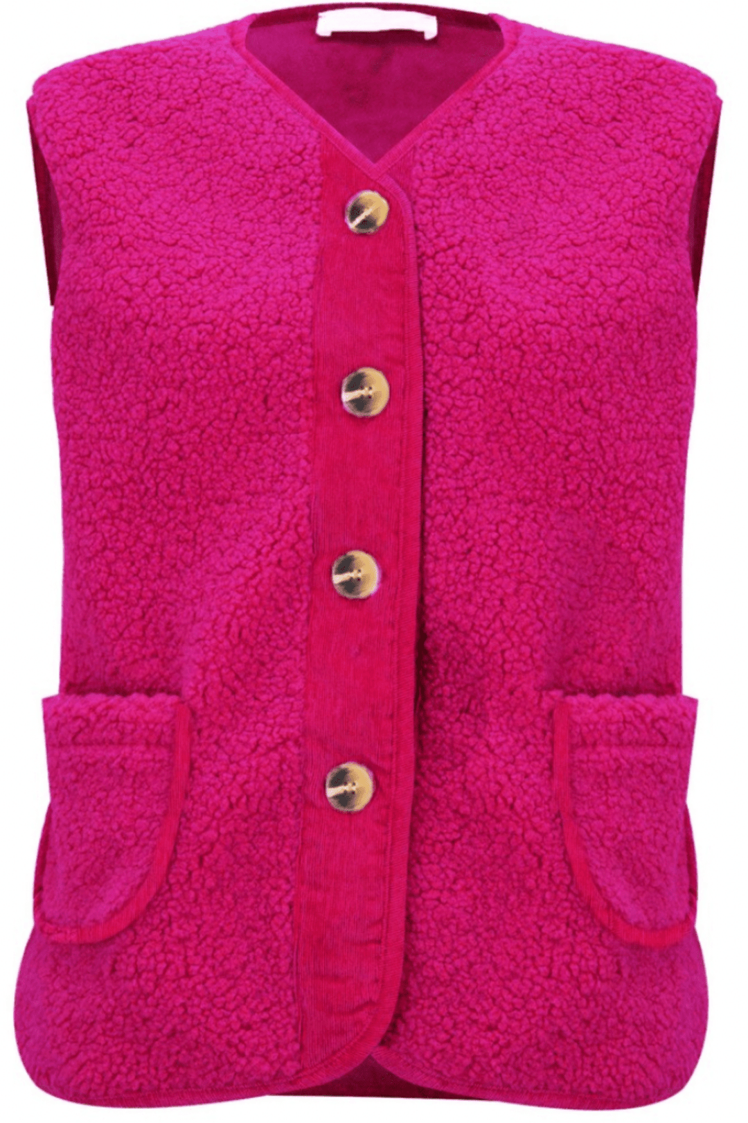 Amazing Woman Teddy Warm Borg Gilet - Magenta - Dotique - Amazing Woman