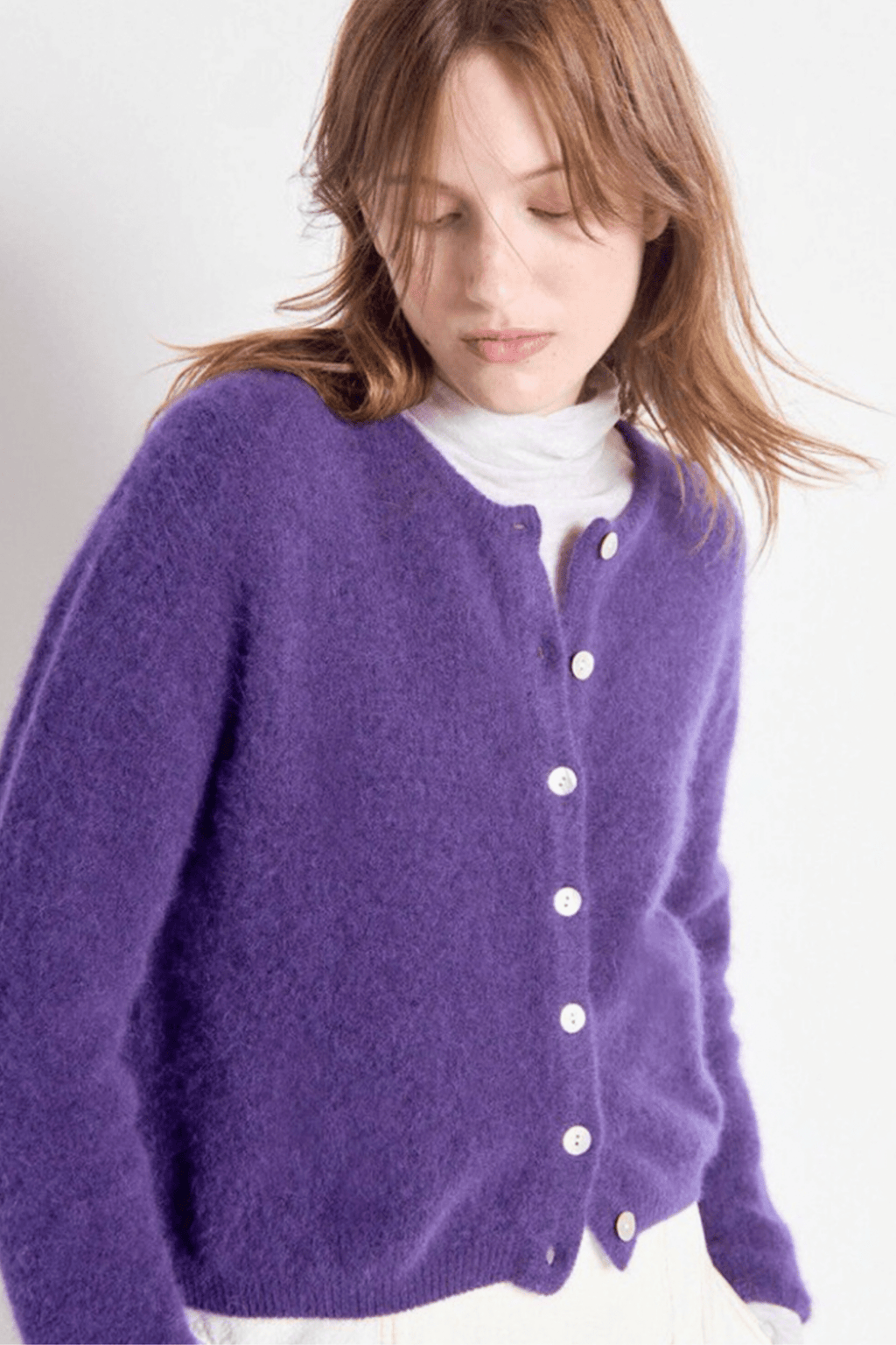 American Vintage Aubergine VITOW Cardigan - Dotique - American Vintage