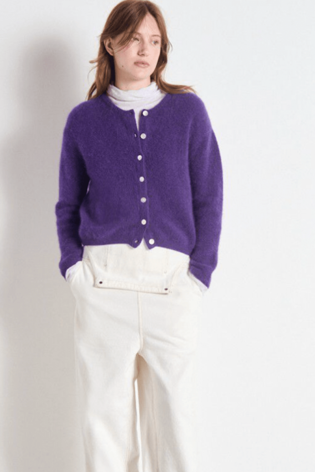 American Vintage Aubergine VITOW Cardigan - Dotique - American Vintage