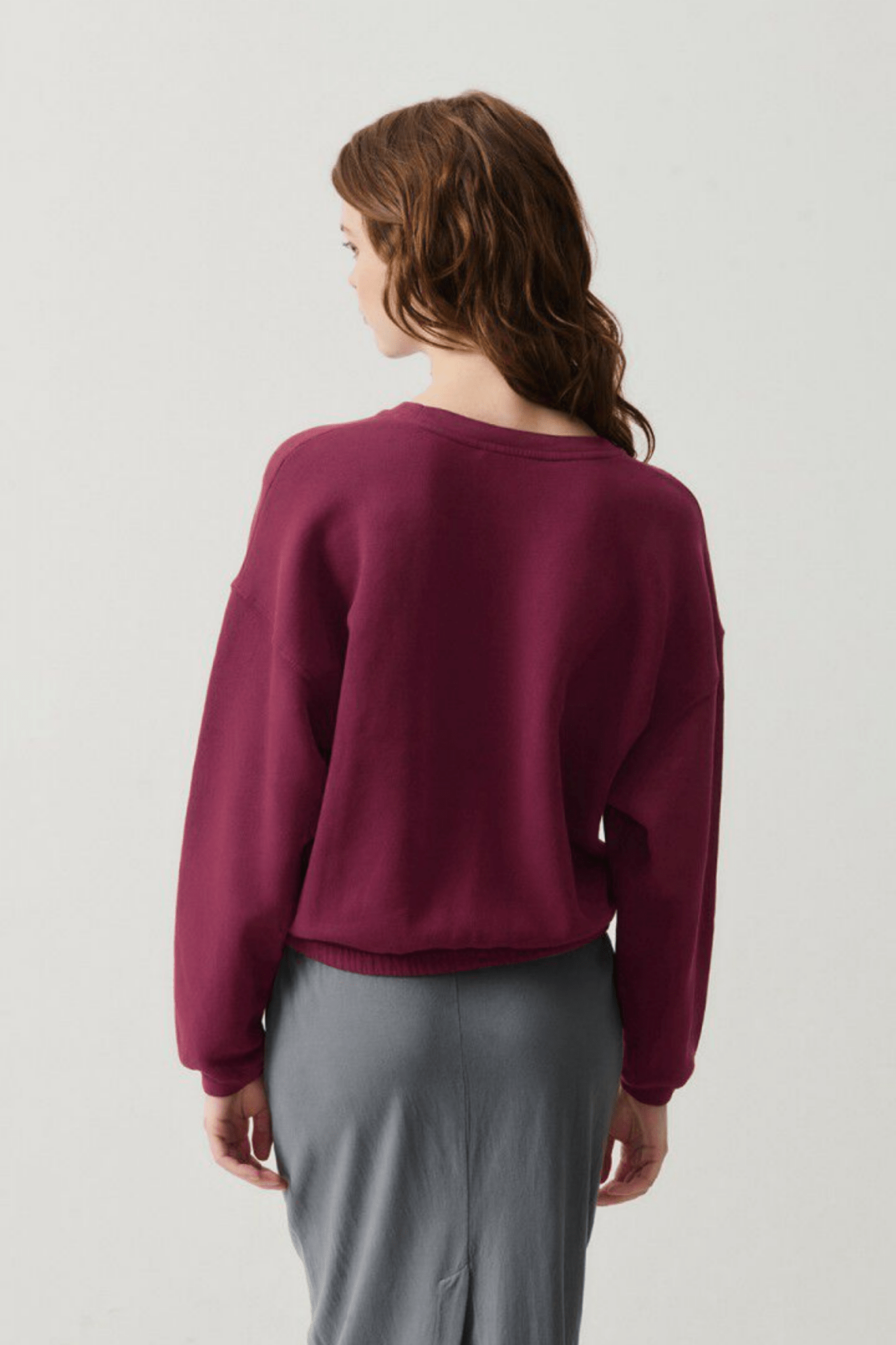 American Vintage IZUBIRD bordeaux vintage cropped sweatshirt with crew neck – Dotique

