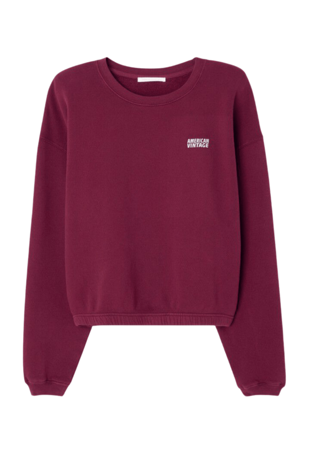American Vintage IZUBIRD bordeaux vintage cropped sweatshirt with crew neck – Dotique

