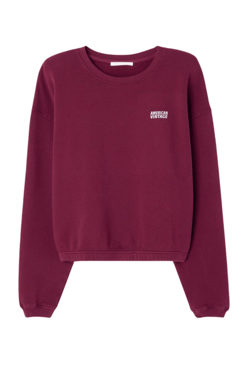 American Vintage IZUBIRD bordeaux vintage cropped sweatshirt with crew neck – Dotique


