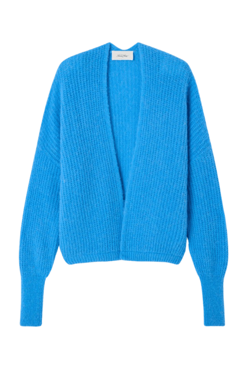 American Vintage EAST celeste chine cropped cardigan with long sleeves – Dotique

