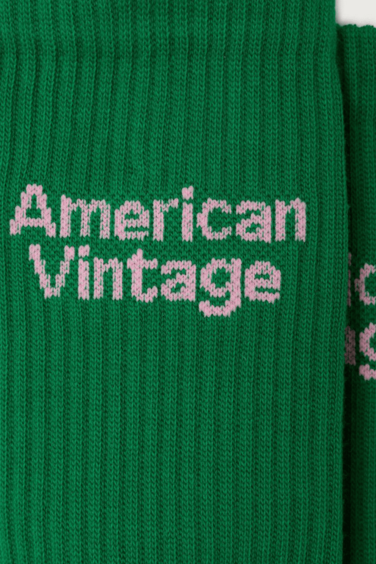 American Vintage Clypsun unisex green socks in soft ribbed knit at Dotique