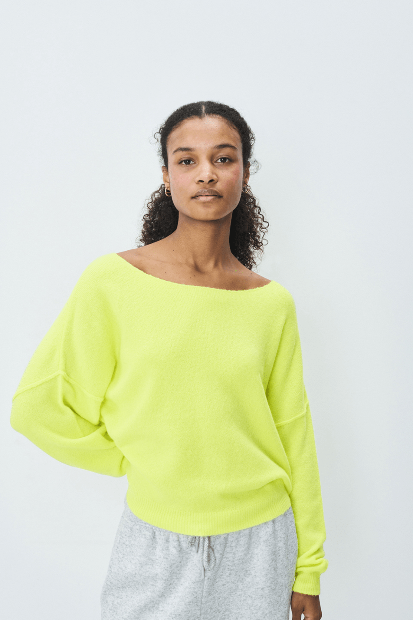 American Vintage DAM225E Women’s Jumper Damsville - Jaune Fluo